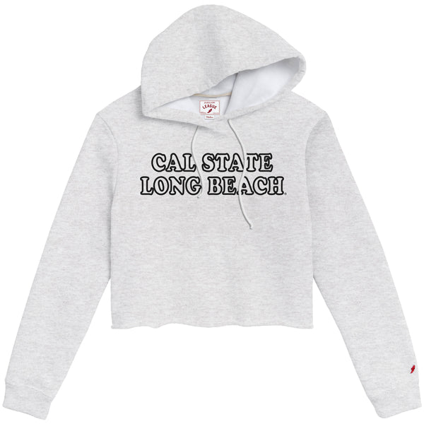 Womens CSULB Crop Hood - Ash, League – Long Beach State Official Store