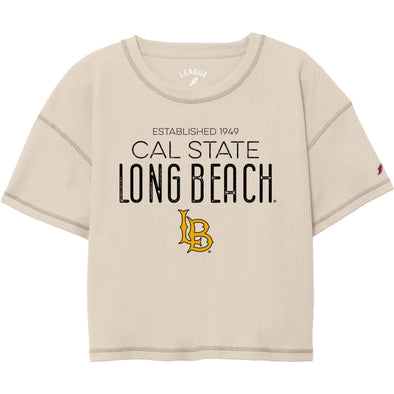 Womens CSULB Est.1949 Waffle Tee - Dew, League