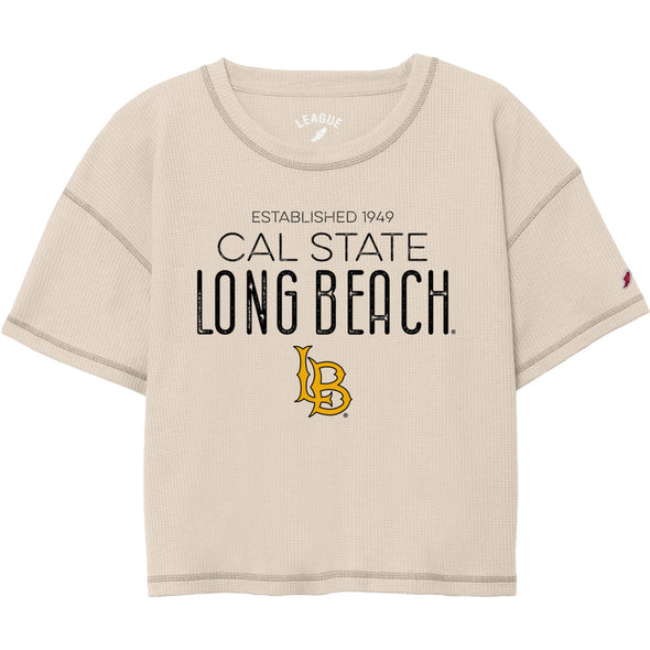 Womens CSULB Est.1949 Waffle Tee - Dew, League