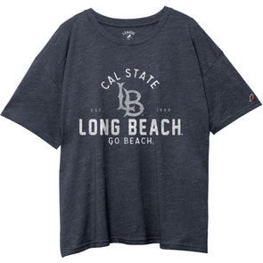Womens CSULB LB Oversized Tee - Navy, League
