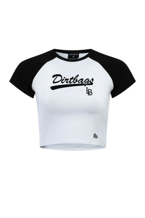 Juniors Dirtbags Home Run Crop T-Shirt - Black, Hype & Vice