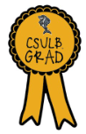 Grad CSULB Ribbon Rugged Sticker 2" - SDS Design