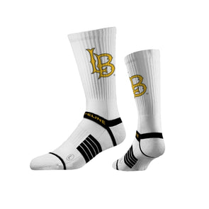 Beach Caret Premium Crew Socks M/L - White, Strideline