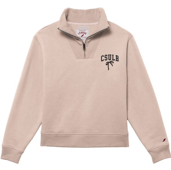 Women's CSULB Over Bow 1/4 Zip - Light Pink, League