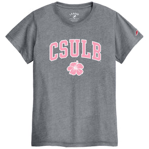 Women's CSULB Over Hibiscus T-Shirt - Gray, League