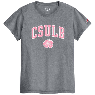 Women's CSULB Over Hibiscus T-Shirt - Gray, League