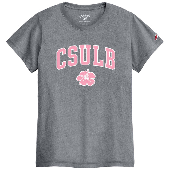Women's CSULB Over Hibiscus T-Shirt - Gray, League