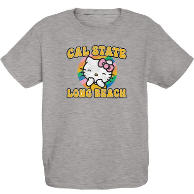 Youth CSULB Hello Kitty Rainbow T-Shirt- Heather, Blue 84