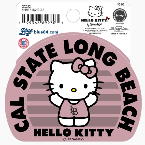 CSULB Hello Kitty Dome Sticker, Pink - Blue84
