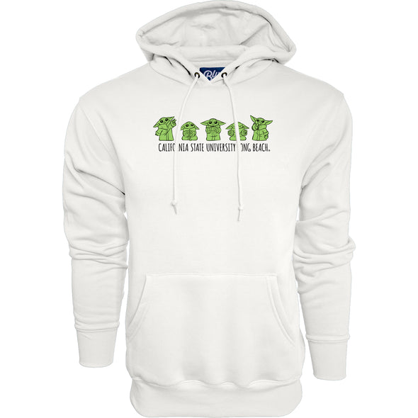 CSULB Grogu Poses Hoodie - White, Blue 84