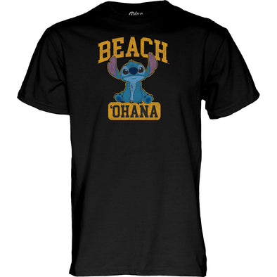 Beach Stitch Ohana Tee- Black, Blue 84