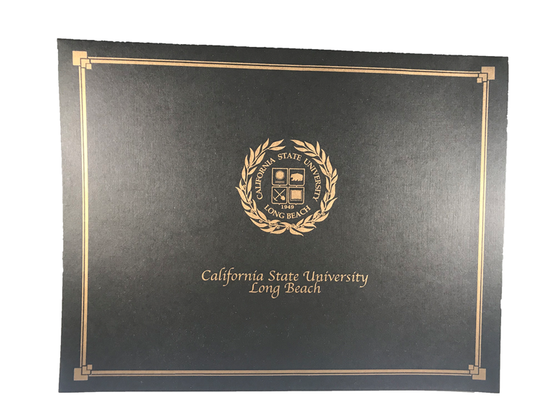 CSULB Seal Certificate Cover - Black, Proforma – Long Beach State ...