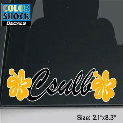 CSULB Two Flower Decal - Yellow, CDI