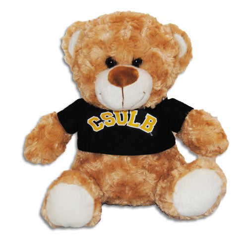 CSULB Fred Bear with Black T-Shirt - Brown, Mascot Factory