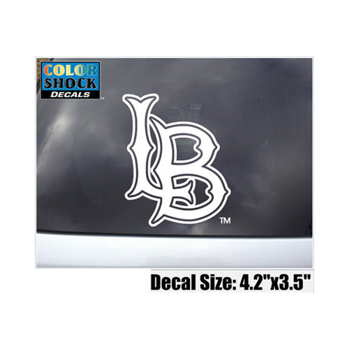 Long Beach State LB Interlock w/ Outline Decal, White
