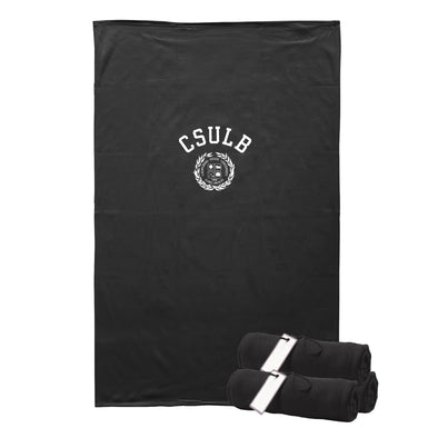 CSULB Seal Fleece Blanket - Black/White, MV Sport