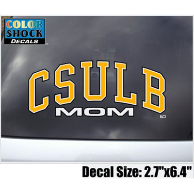 Mom Arched CSULB Decal - Black/Gold, CDI