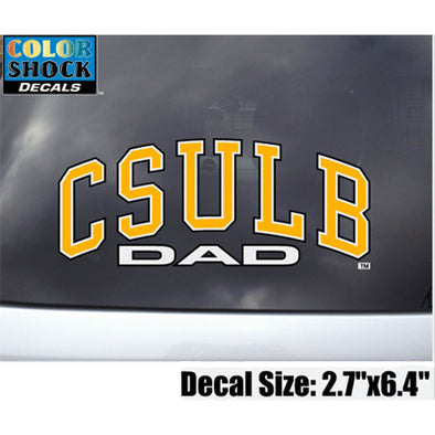 Dad Arched CSULB Decal - Black/Gold, CDI