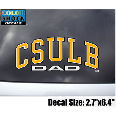 Dad Arched CSULB Decal - Black/Gold, CDI