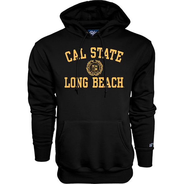 Cal State Long Beach Vert Arch Seal Hood - Black, Blue 84