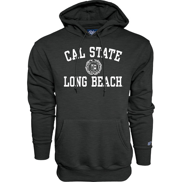 Cal State Long Beach Vert Arch Seal Hood - Charcoal, Blue 84