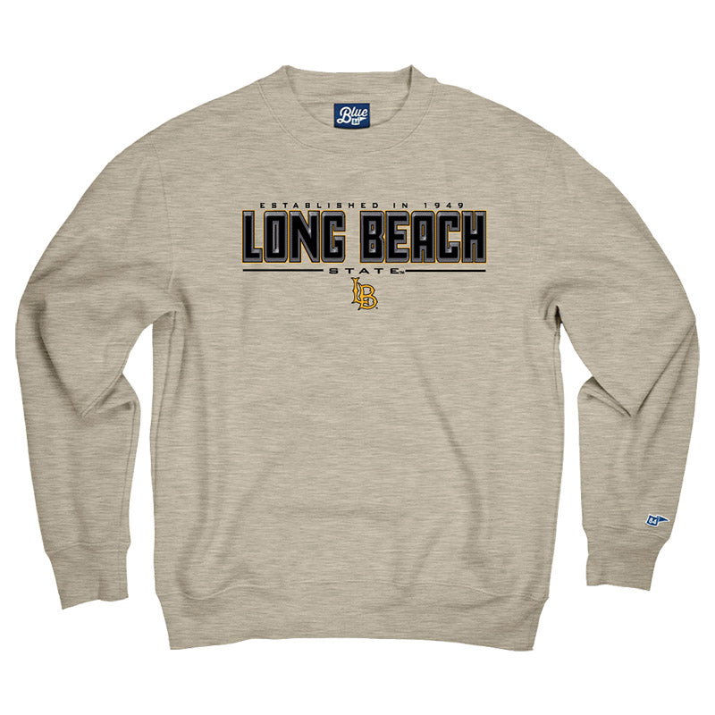 Long Beach State Undergrad Crewneck - Oatmeal, Blue 84 – Long Beach State  Official Store