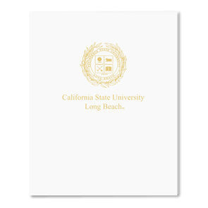 CSULB Seal Double Pocket Folder - White