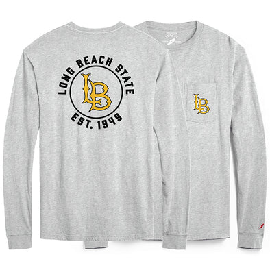 LBSU Circle Pocket Long Sleeve T-Shirt - Ash Grey, League