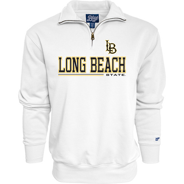 LB State 1/4 Zip Fleece - White, Blue 84