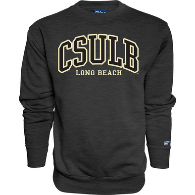 CSULB Suede Arch Crewneck - Charcoal, Blue 84