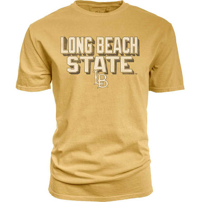 LB State Over LB Ringspun T-Shirt - Mustard, Blue 84