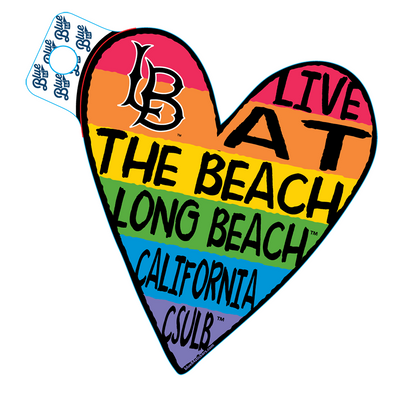 Live at The Beach Rainbow Heart Sticker - Rainbow, Blue 84