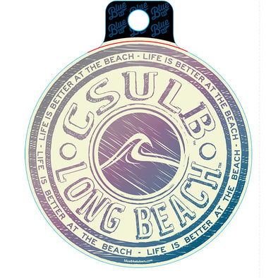 CSULB Wave Circle Sticker - Multi, Blue 84