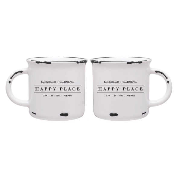 LB CA Happy Place Mug - White, Neil