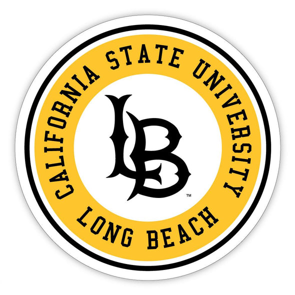 CSULB Circle LB Sticker - Black & Gold, SDS