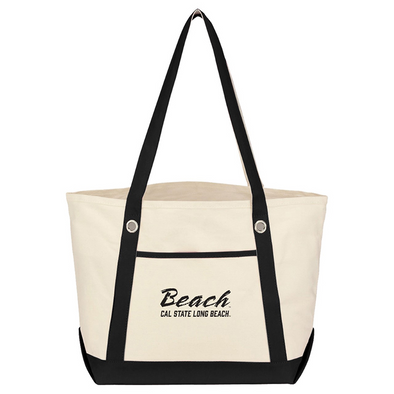 Beach Script Tote Bag Natural/Black