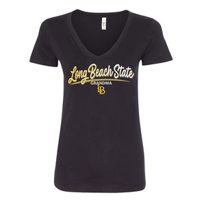 Grandma LB State V-Neck T-Shirt - Black, TLC