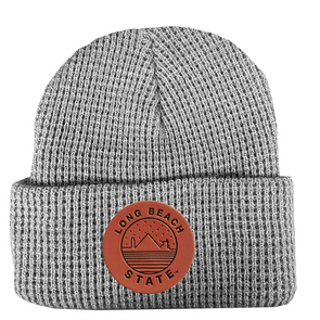 CSULB Starry Patch Waffle Beanie - Gray, Uscape