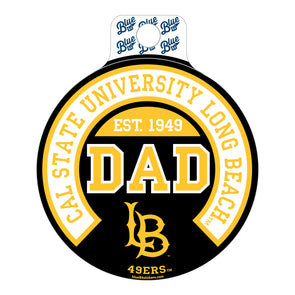 CSULB Dad Circle Decal - Black/Gold, Blue 84