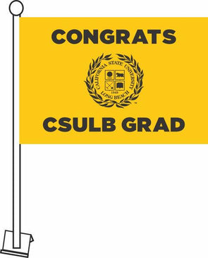 Congrats  CSULB Grad Car Flag - Gold, Sewing Concepts