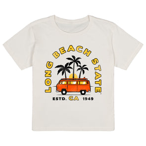 Women's LB State VW Bus Crop T-Shirt - Vintage White, Uscape