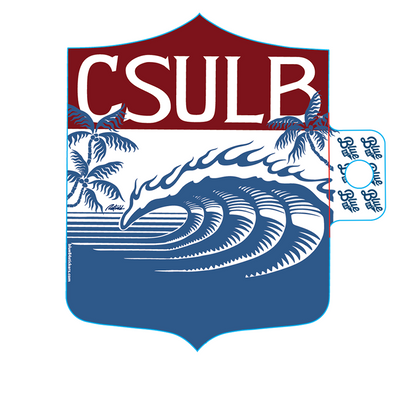 CSULB Wave Shield Sticker - Blue/Red, Blue 84