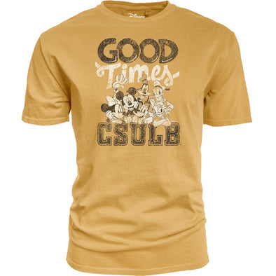 CSULB Mickey Good Times T-Shirt - Mustard, Blue 84