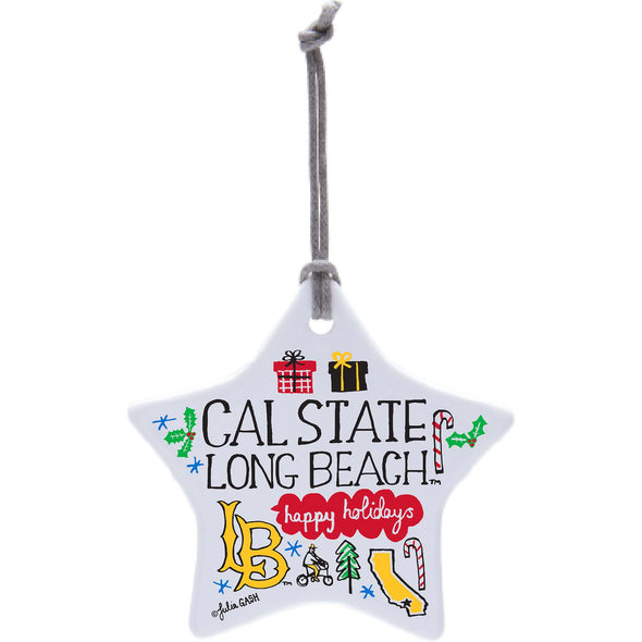 Holiday CSULB Icons Star Ornament by Julia Gash - White, Neil