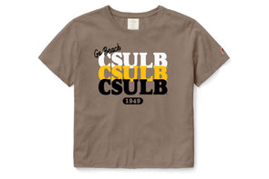 Juniors CSULB Repeat Crop T-Shirt - Driftwood, League