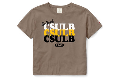 *SALE* Juniors CSULB Repeat Crop T-Shirt - Driftwood, League