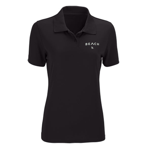 Womens Beach Caret Over LB Polo - Black, Vantage