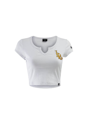 Long Beach Calif Crop T-Shirt - White, H&V