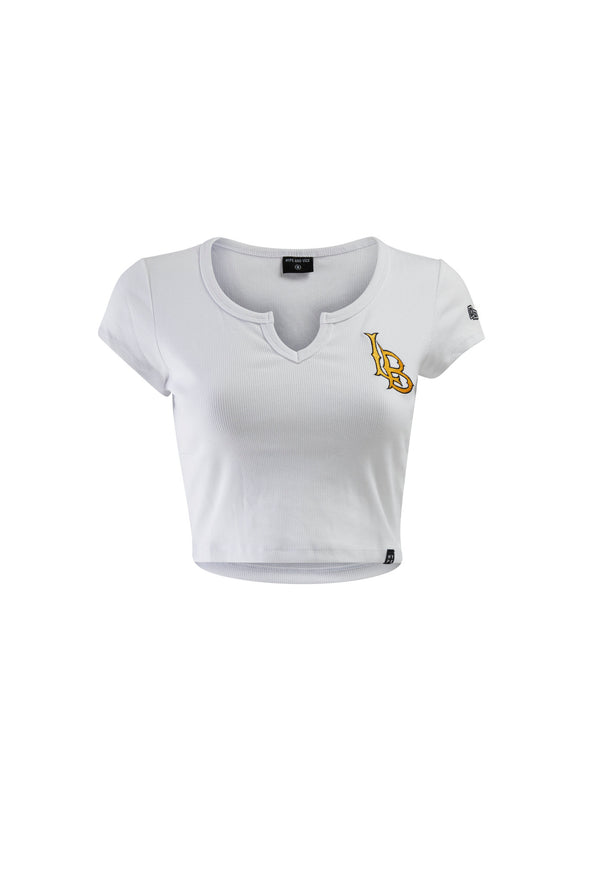 Long Beach Calif Crop T-Shirt - White, H&V