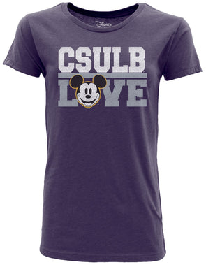 Women's CSULB Mickey Love T-Shirt - Purple, Blue 84
